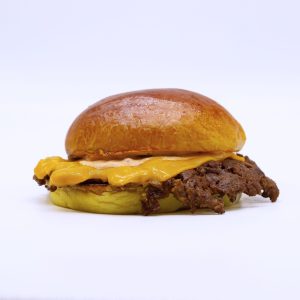 burguer aplastada con queso